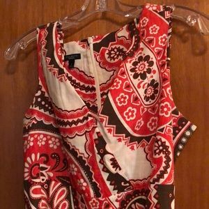 Talbots Sleeveless Paisley Dress 8